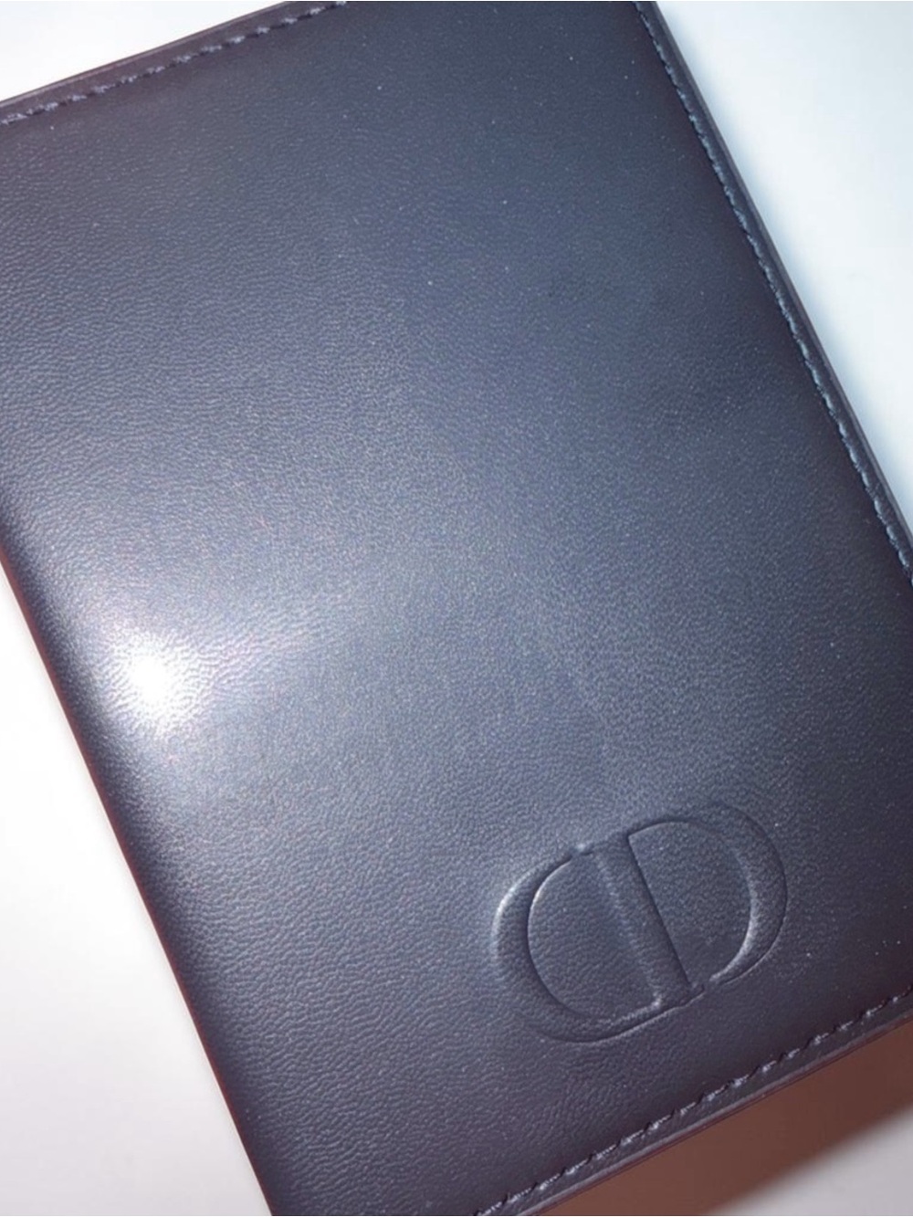 Chistian Dior Navy Leather Passport Holder- gift with purchase item